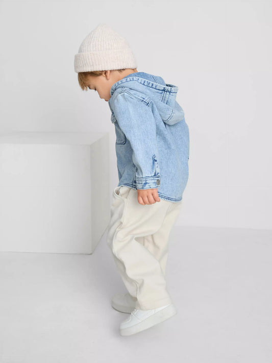 T-Shirt, Trousers and Hooded Denim Jacket Set