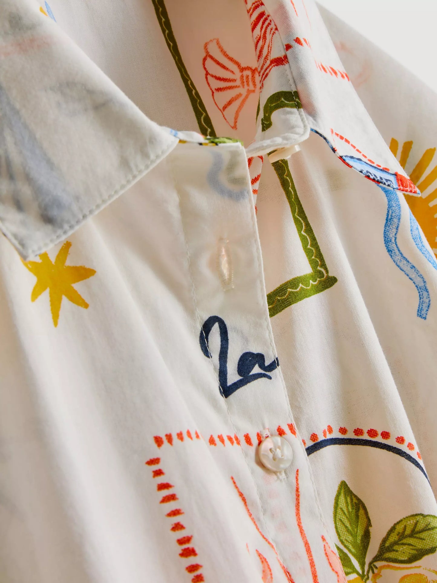 Postcard Tie Detail Shirt and Shorts Set