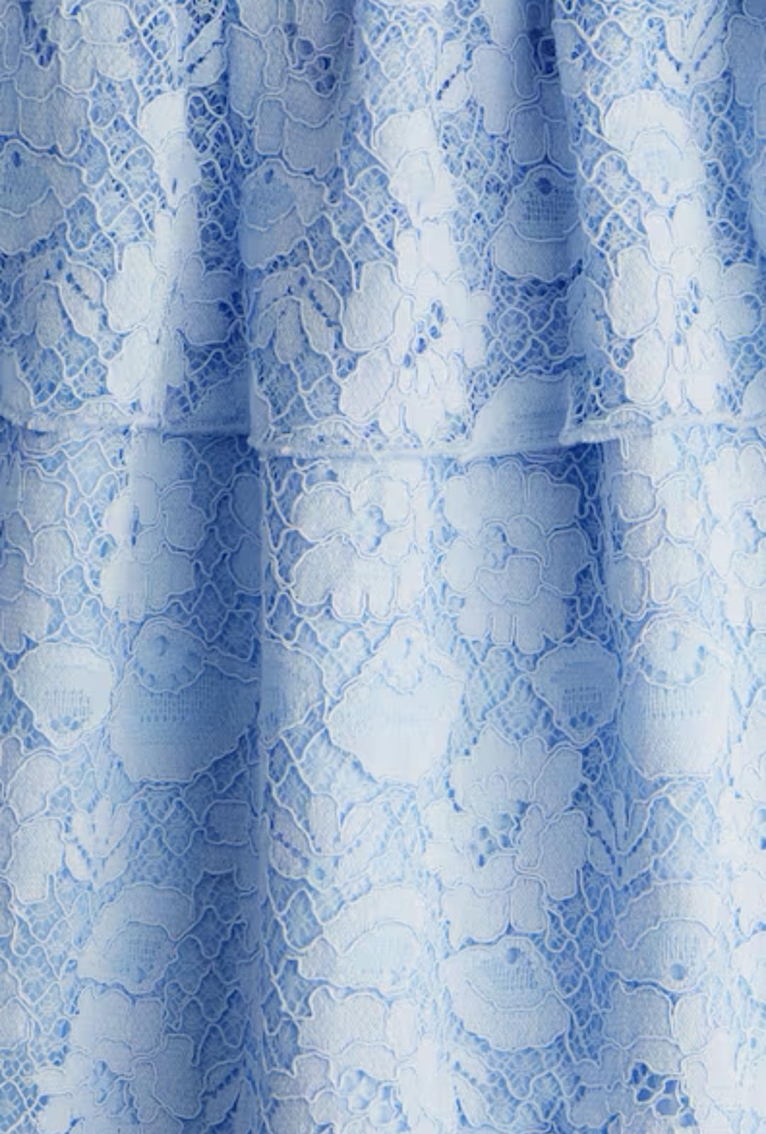 Flounce-trimmed lace dress