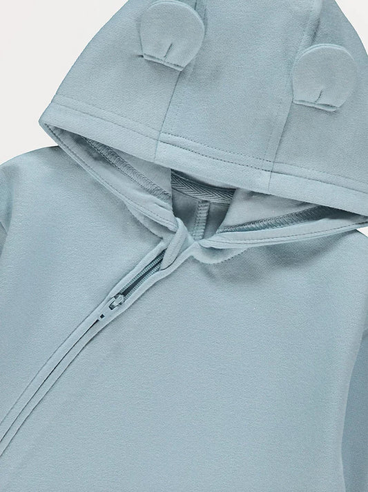 Hooded Zip Fasten Jersey All In One