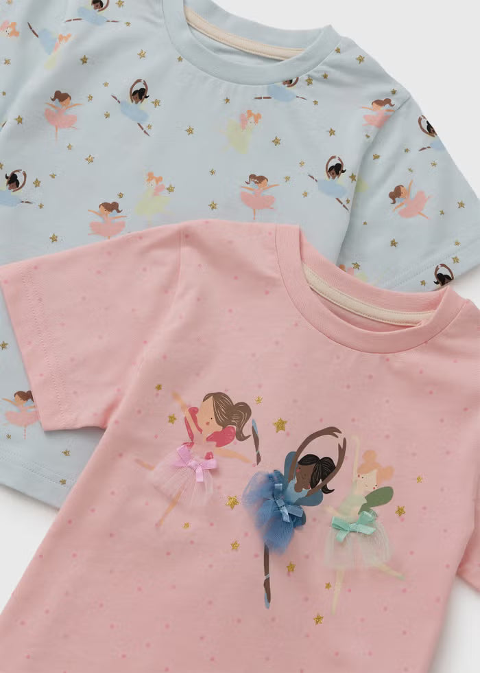 2 Pack Pink Ballerina Pyjama Sets