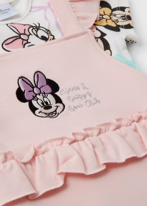 Disney Baby Pink Minnie Frill Dungaree