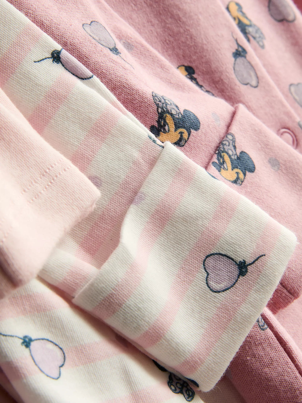 3pk Disney’s Minnie Mouse Popper Sleepsuits