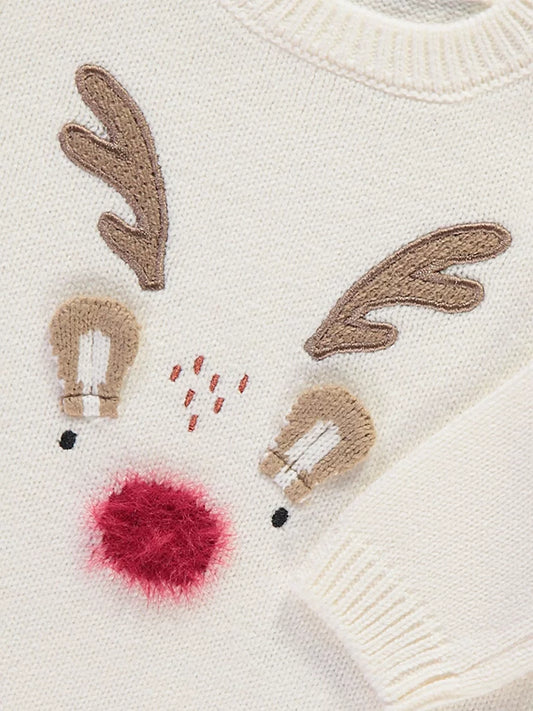 Reindeer Knitted Jumper and Trousers Outfit