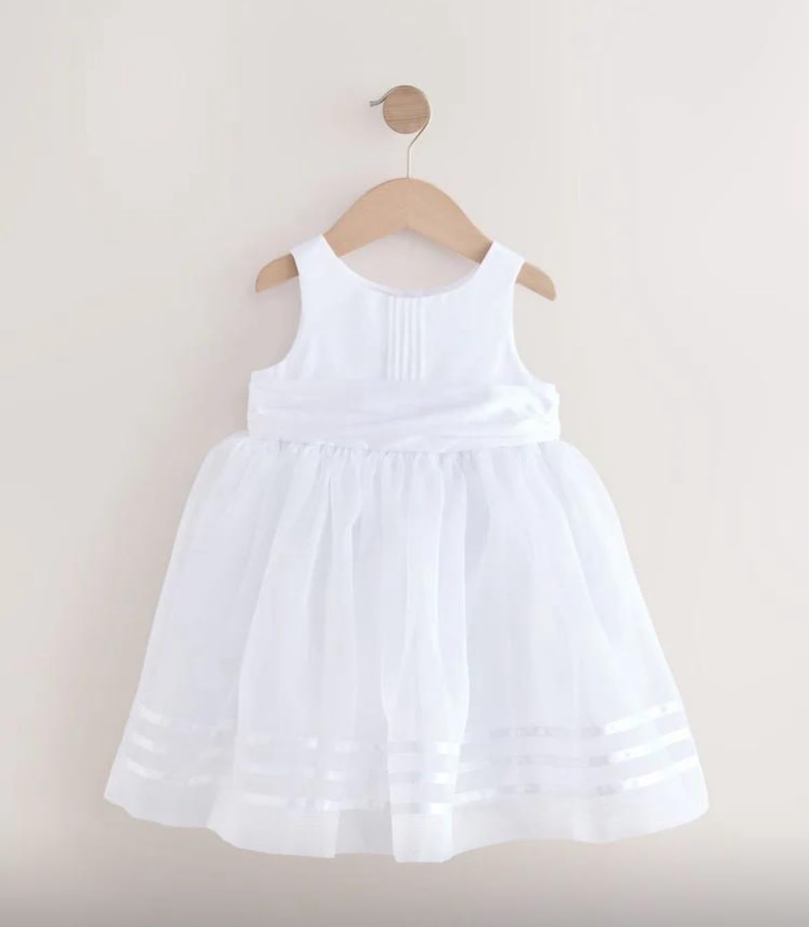 White Flower Girl Organza Dress