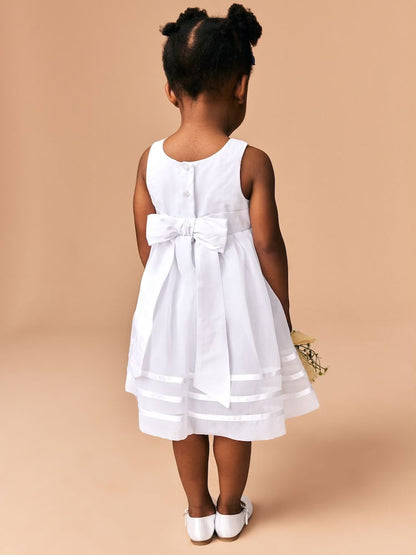 White Flower Girl Organza Dress