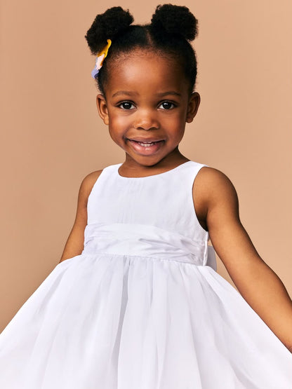 White Flower Girl Organza Dress