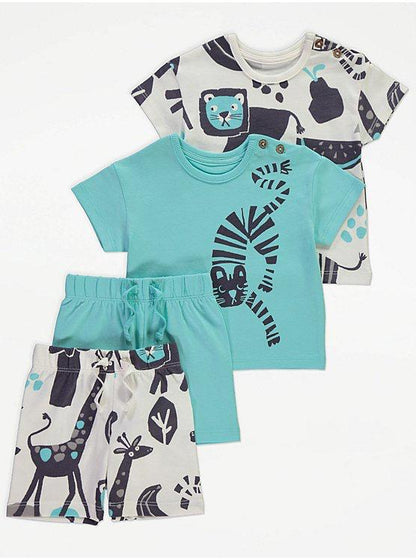 Abstract Animal T-shirt and Shorts Set 2 Pack