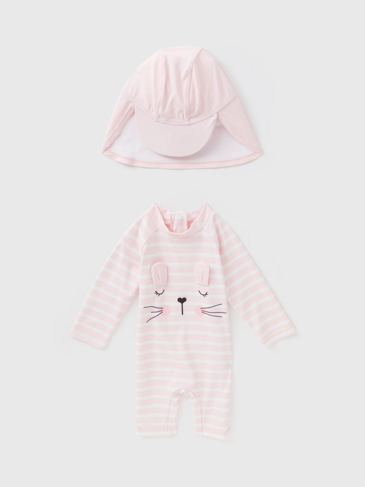 Bunny Pink Swimsuit & Hat