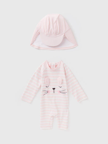 Bunny Pink Swimsuit & Hat