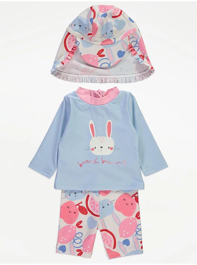Pastel Bunny Rash Vest Shorts Keppi Hat
