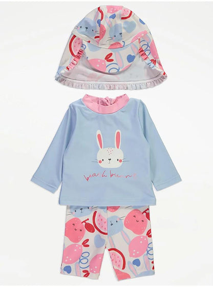 Pastel Bunny Rash Vest Shorts Keppi Hat