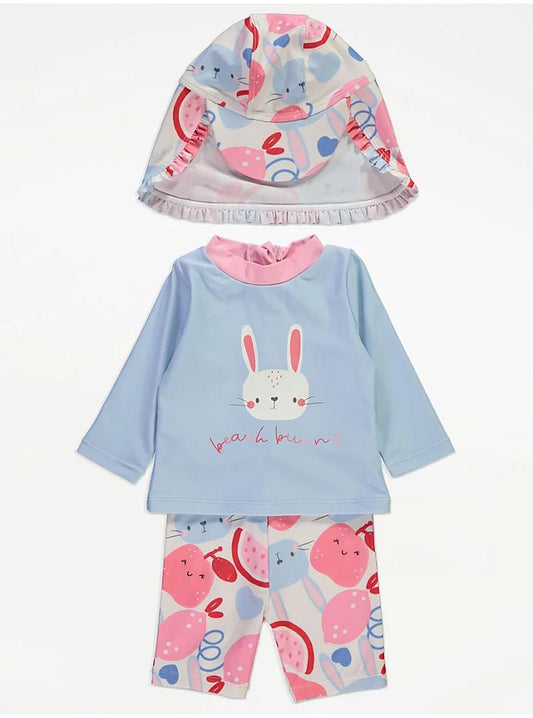 Pastel Bunny Rash Vest Shorts Keppi Hat