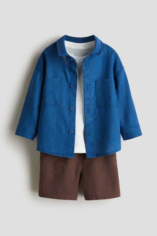 3-piece shirt & shorts set