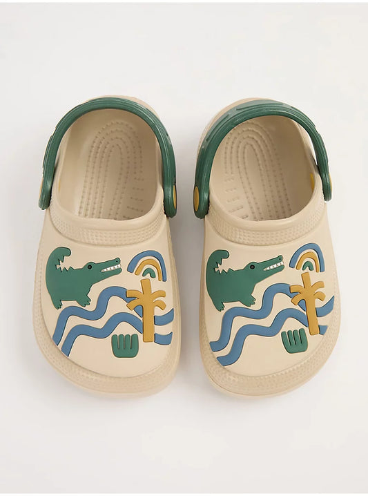 Stone Crocodile Badge Clogs
