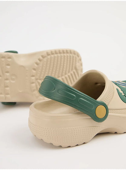 Stone Crocodile Badge Clogs