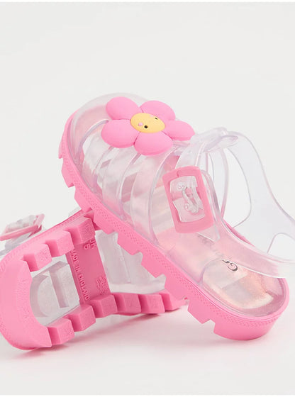Clear Flower Jelly Fisherman Sandals