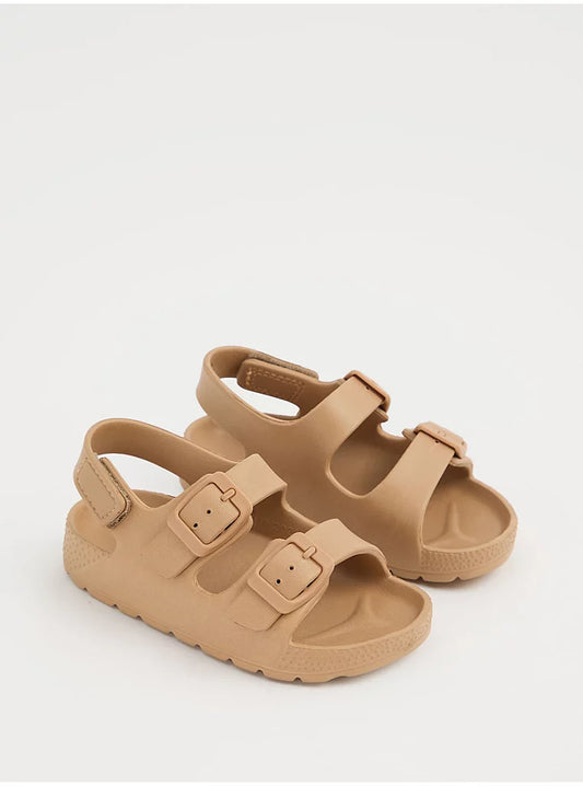 Tan Double Buckle Sandals