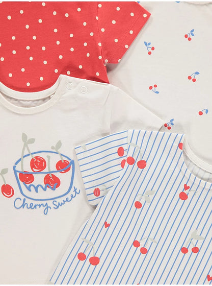 Cherry Striped T-Shirts 4 Pack