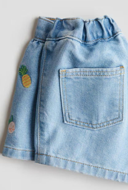 Embroidery-Detail Skort