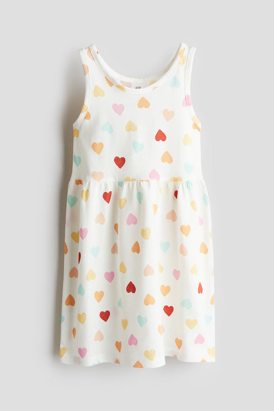 Heart Patterned cotton dress