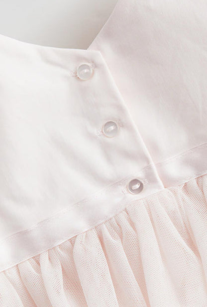 Puff-Sleeved Tulle Dress