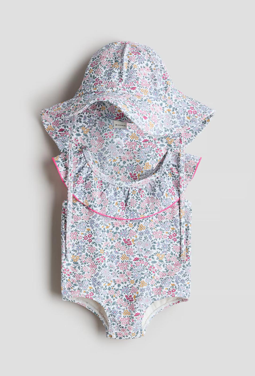 Floral Swimsuit & Hat