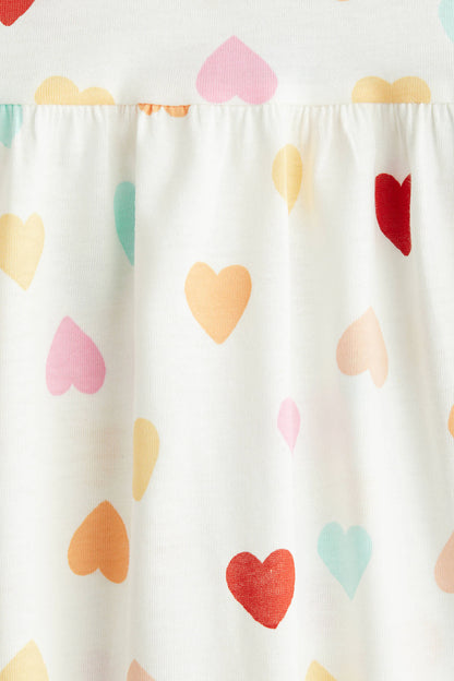 Heart Patterned cotton dress