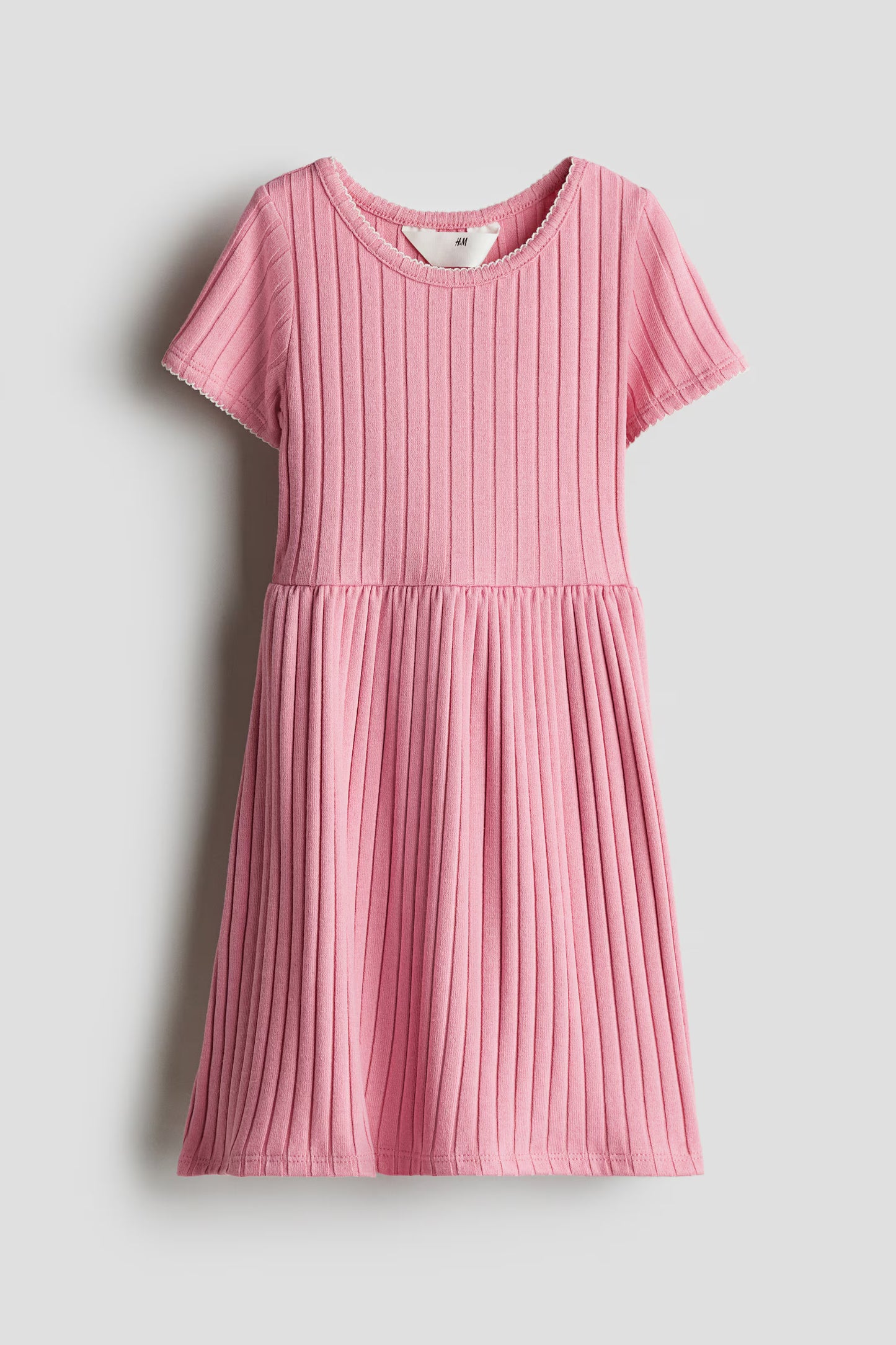 Pink Rib-Knit Dress