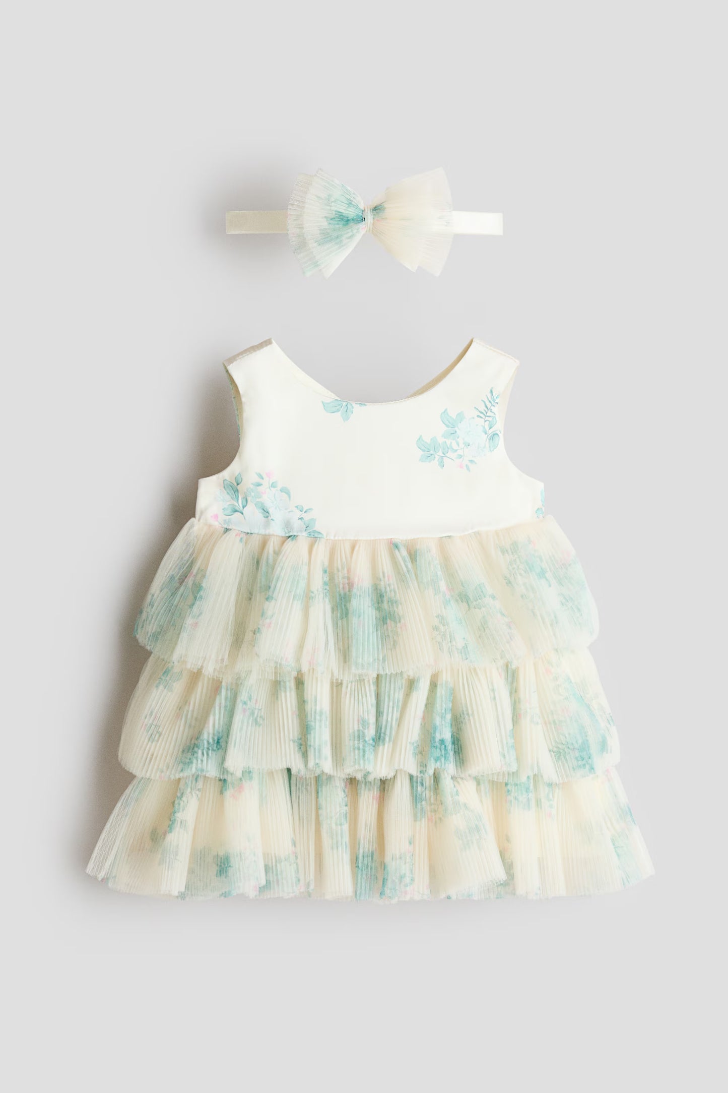 Floral 2-piece dress and headband set