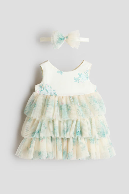 Floral 2-piece dress and headband set