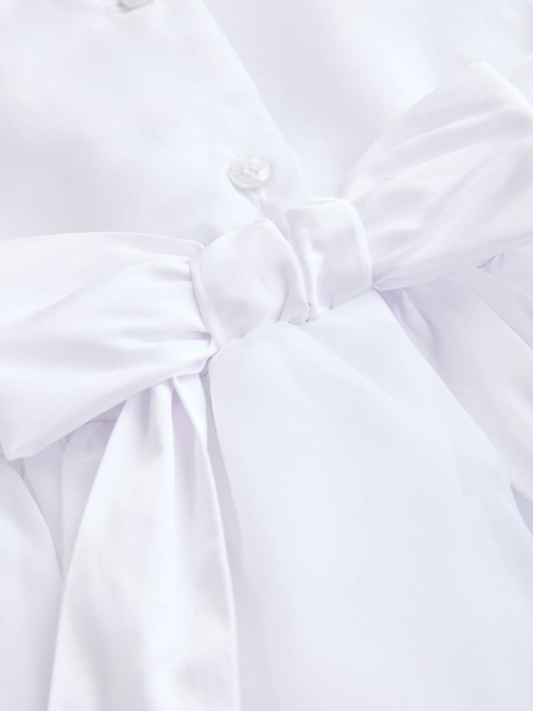 White Flower Girl Organza Dress