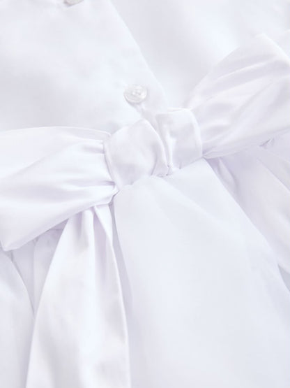 White Flower Girl Organza Dress