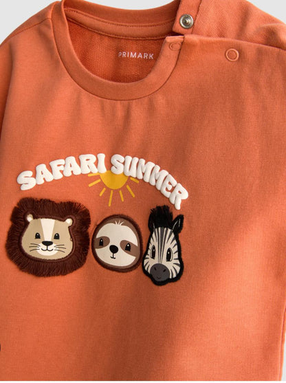 Safari Summer T-shirt and Stripe Trousers Set