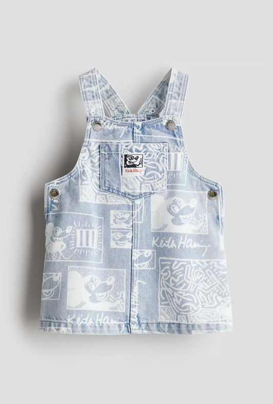 Patterned Dungaree Dress