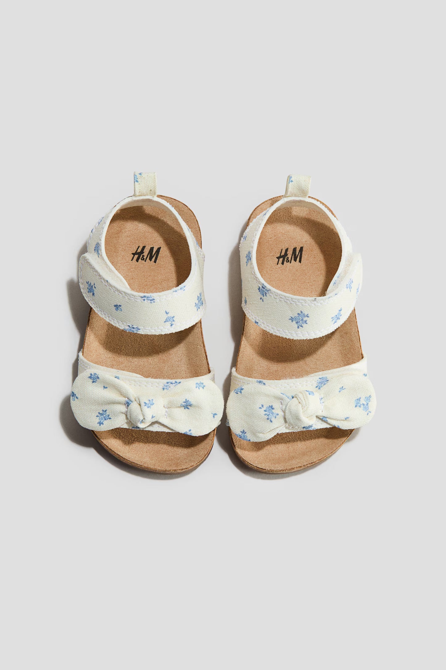 White & Blue Floral Sandals