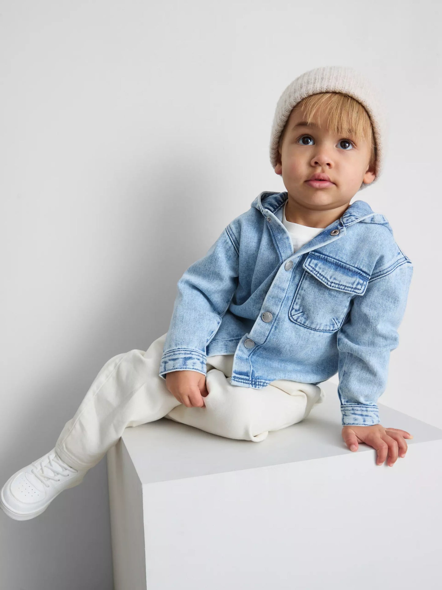 T-Shirt, Trousers and Hooded Denim Jacket Set