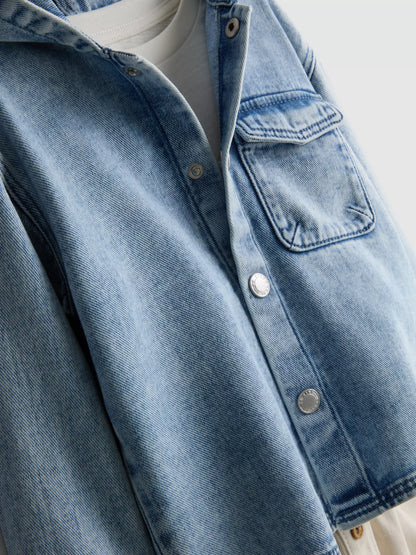 T-Shirt, Trousers and Hooded Denim Jacket Set