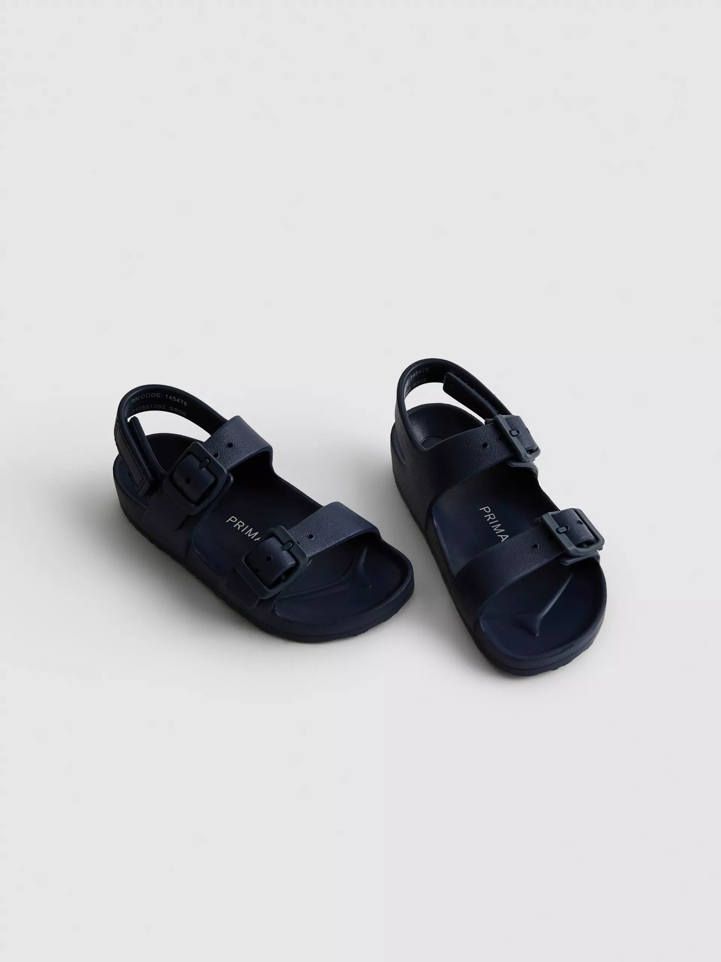 Double Buckle Navy Strap Sandals