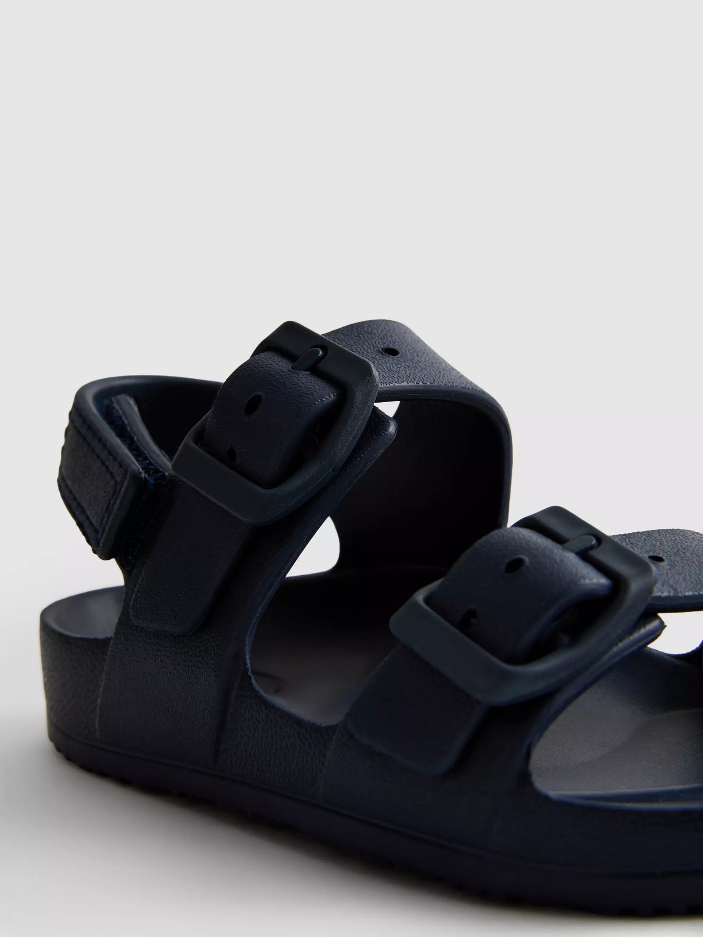 Double Buckle Navy Strap Sandals