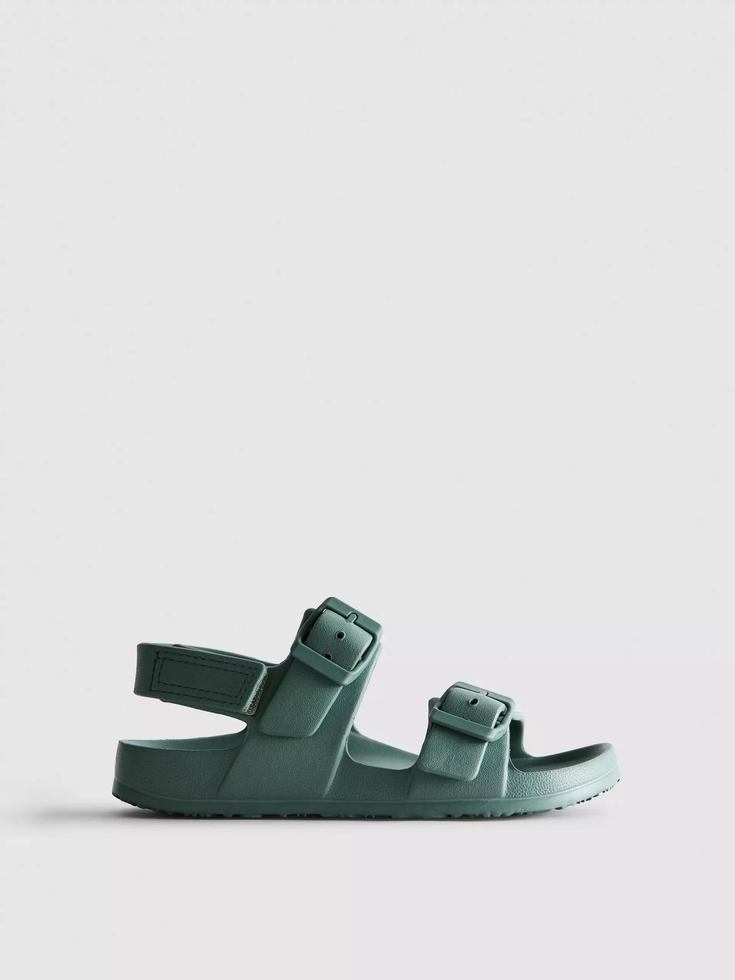 Double Buckle Green Straps Sandals