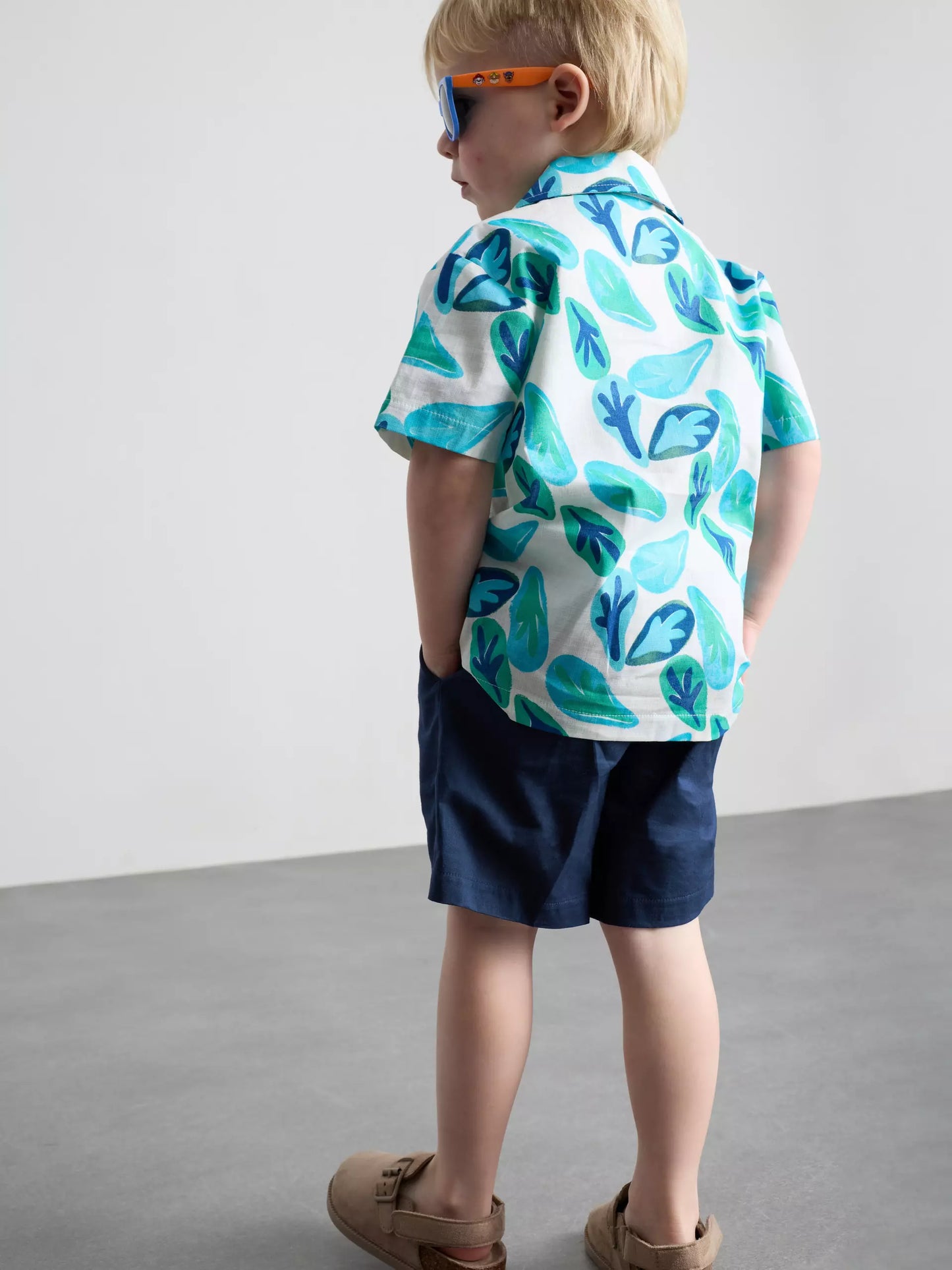 Slub Cotton Shirt and Shorts Set