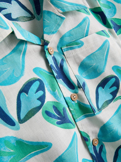 Slub Cotton Shirt and Shorts Set