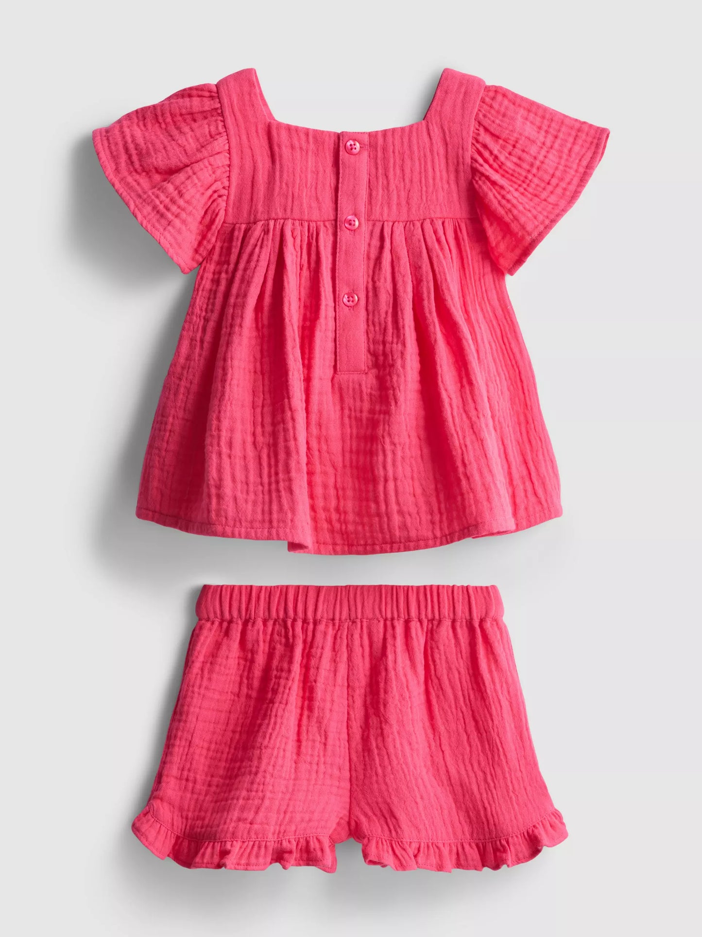 Square Neck Blouse and Shorts Set