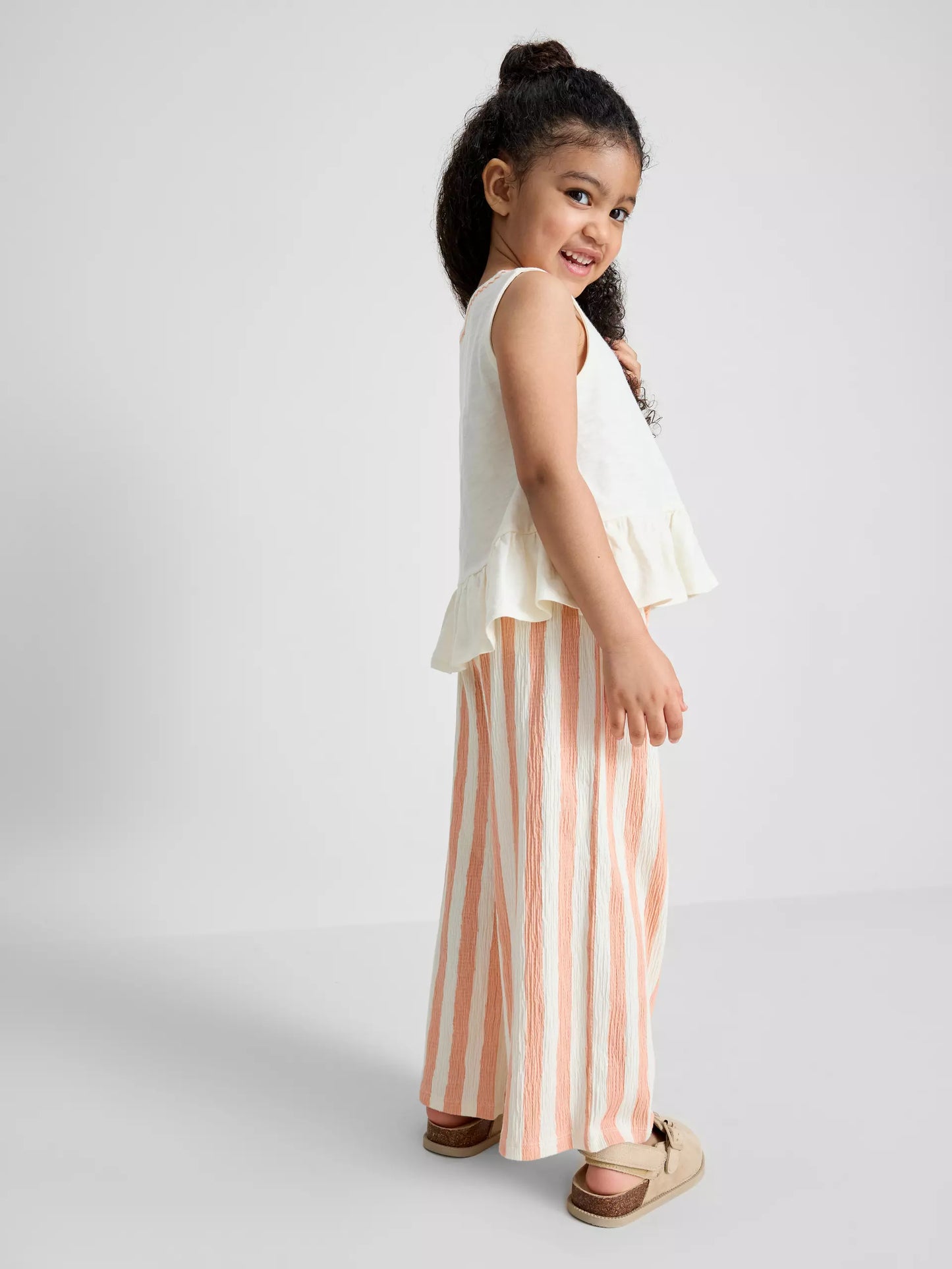 Embroidered Peplum Top and Pants Set