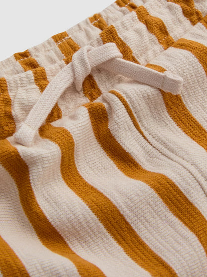 Stripe Textured Shirt and Shorts Set