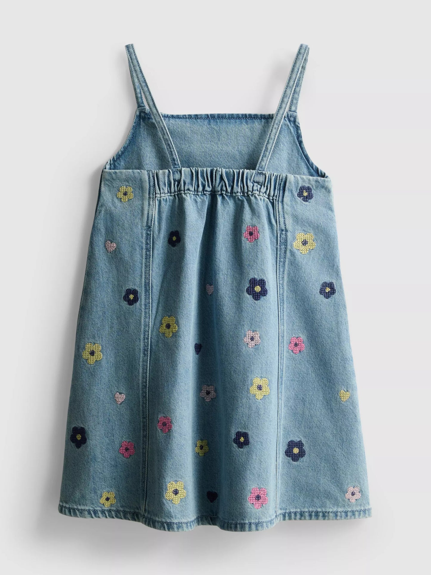 Embroidered Denim Dress