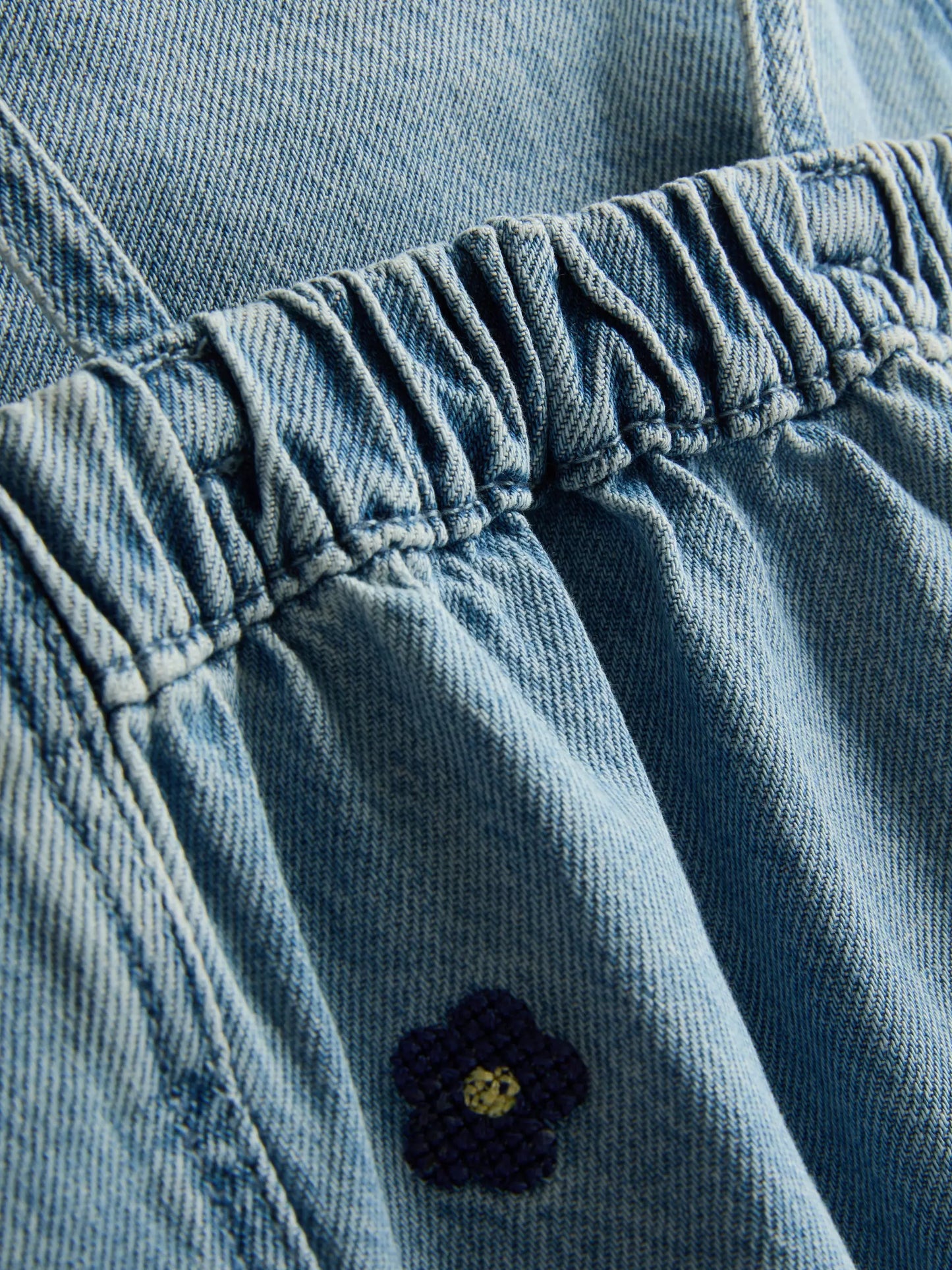 Embroidered Denim Dress