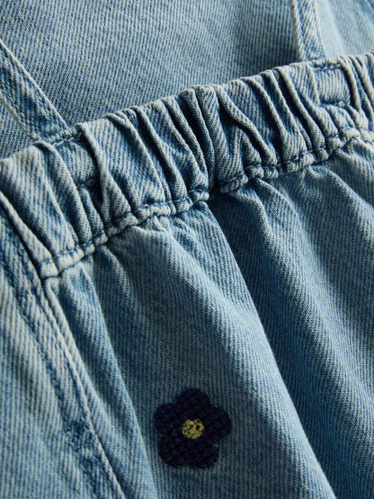 Embroidered Denim Dress