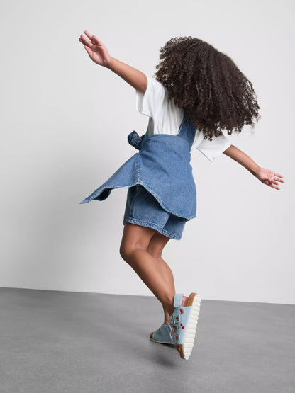 Bow Denim Dungarees